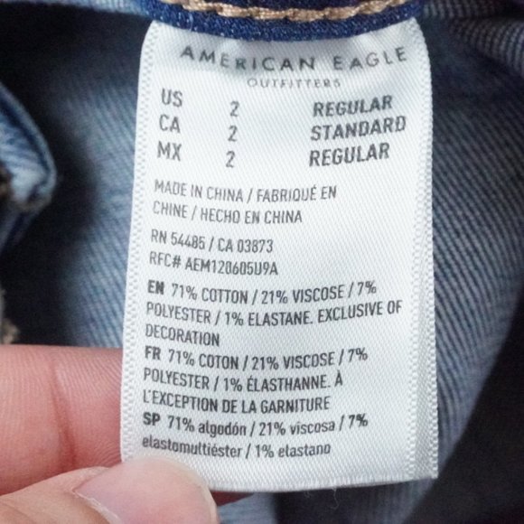 American Eagle Outfitters Super High Rise Flare Leg Jean Womens 2 Blue Denim Y2K - Picture 9 of 16